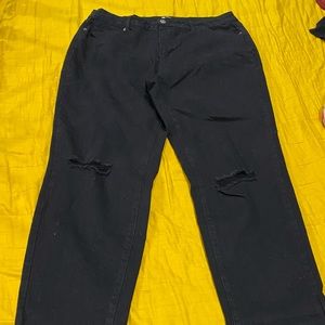 Black high waist straight leg jeans